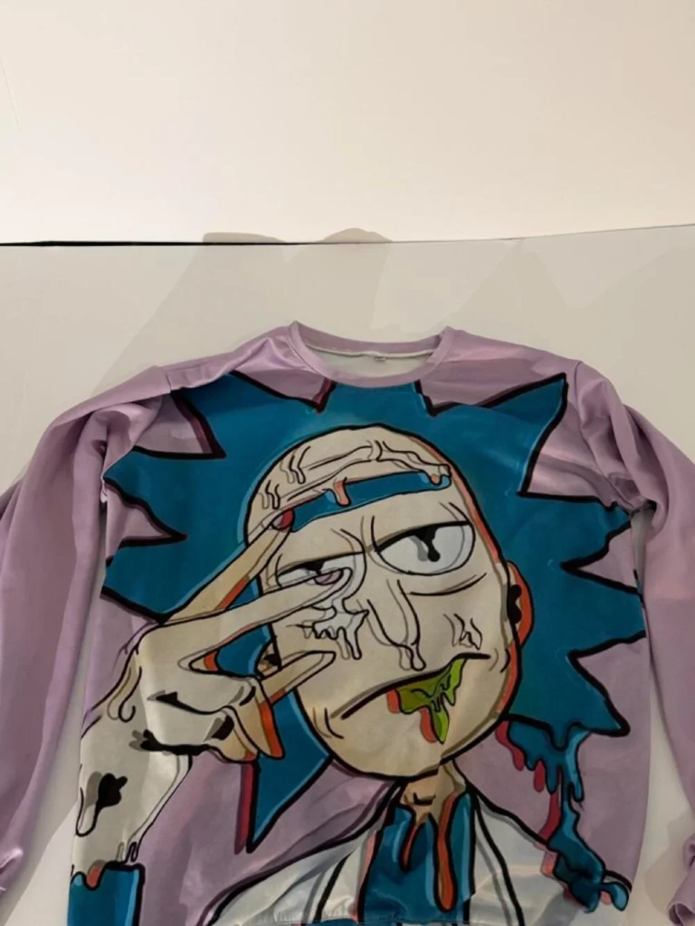 Rick and Morty Melting Rick Long Sleeve Shirt 5XL Graphic Adult Unbranded